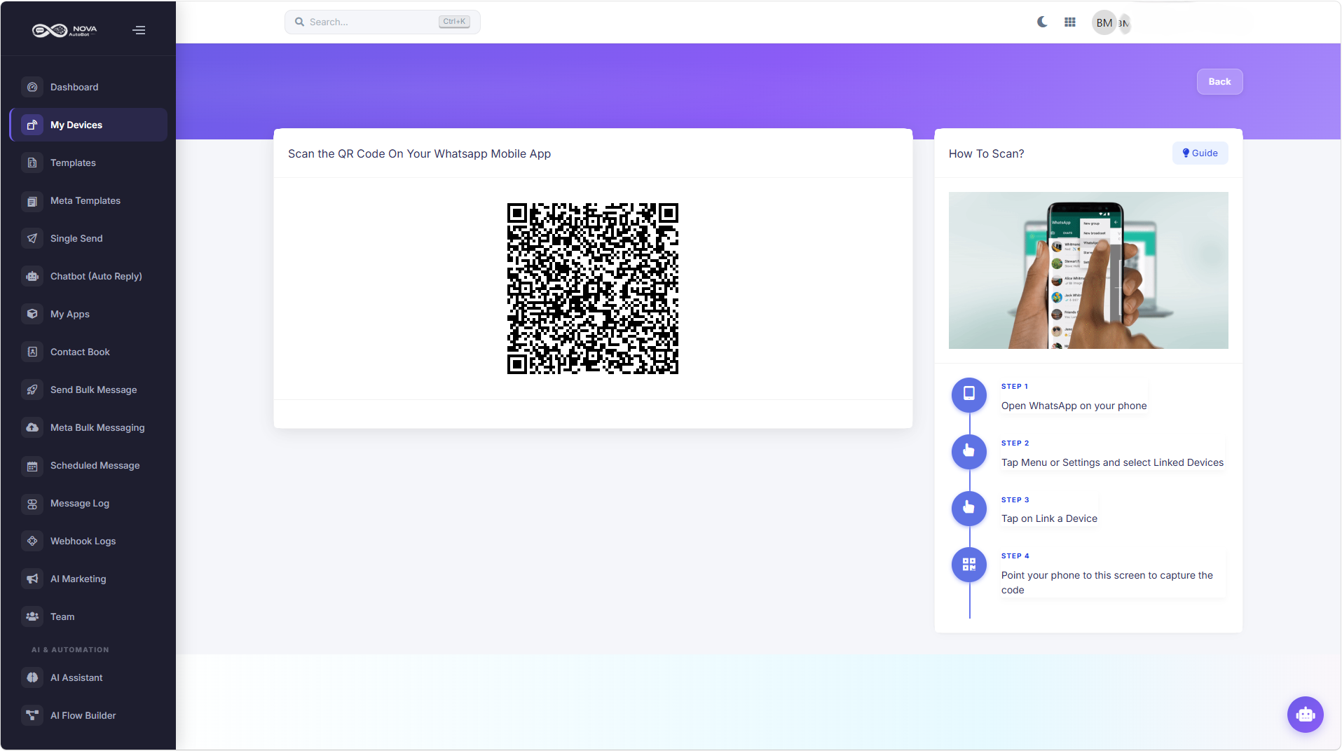 WhatsSender Dashboard